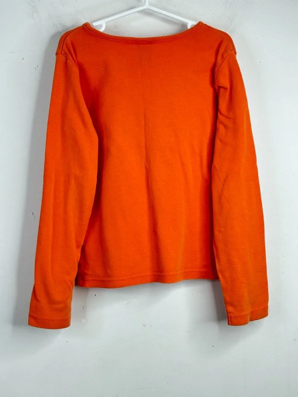 VTG OshKosh Embroidered Halloween Shirt 8 Orange Long Sleeve Witch Pumpkin 90s